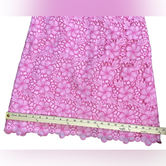 Lilly Pulitzer Sleeveless Tube Corset Fit and Flare Dress Pink Floral Lace Sz 8 - Picture 7 of 9